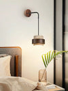 modern beige travertine cylinder wall sconce