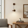 modern beige travertine cylinder wall sconce