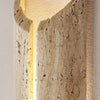 modern beige travertine cylindrical wall lamp