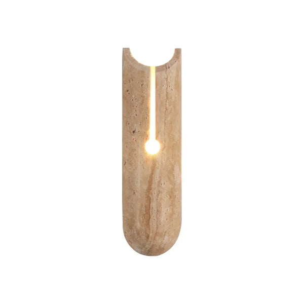 modern beige travertine cylindrical wall lamp