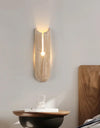 modern beige travertine cylindrical wall lamp