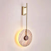 modern beige travertine disc led wall lamp