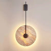 modern beige travertine disc led wall lamp