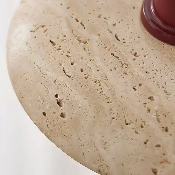 modern beige travertine disc pendant lamp 2