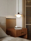 modern beige travertine disc pendant lamp 2