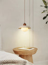 modern beige travertine disc pendant lamp 2