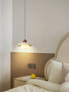 modern beige travertine disc pendant lamp 2