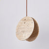 modern beige travertine disc pendant lamp