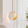 modern beige travertine disc pendant lamp