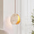 modern beige travertine disc pendant lamp