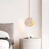 modern beige travertine disc pendant lamp
