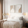 modern beige travertine disc pendant lamp