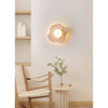modern beige travertine glass blob wall lamp