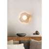 modern beige travertine glass blob wall lamp