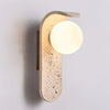 modern beige travertine glass globe wall lamp 5