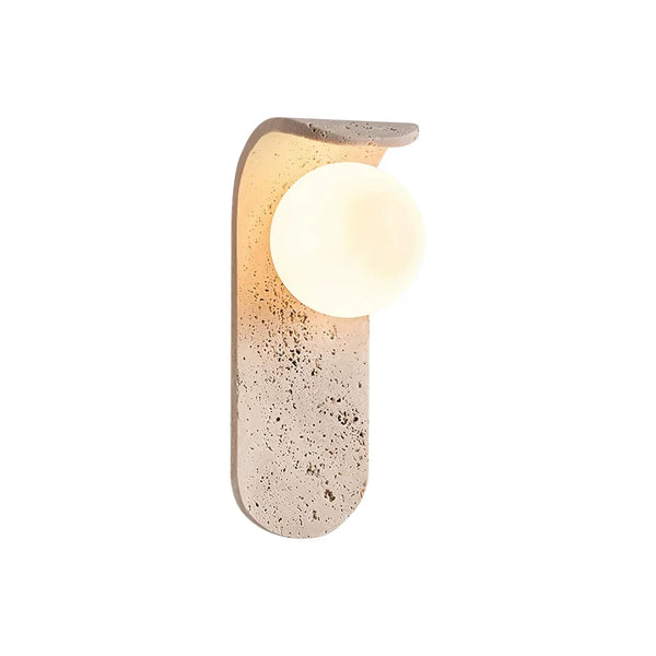 modern beige travertine glass globe wall lamp 5