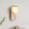 modern beige travertine glass globe wall lamp 5