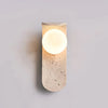modern beige travertine glass globe wall lamp 5