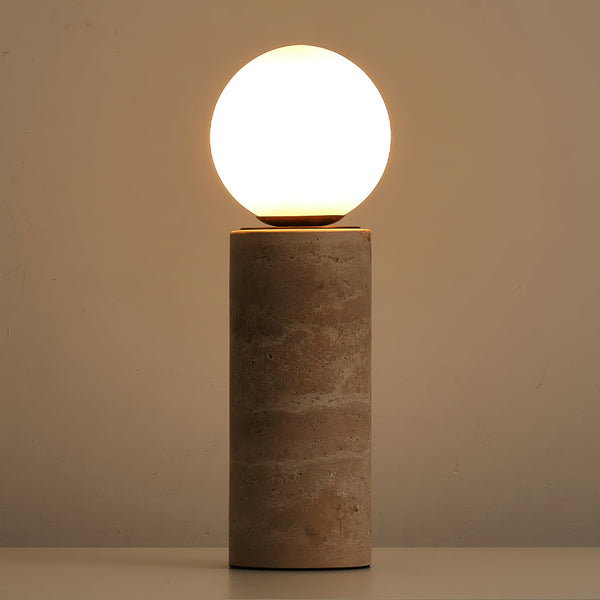 modern beige travertine glass table lamp
