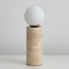 modern beige travertine glass table lamp