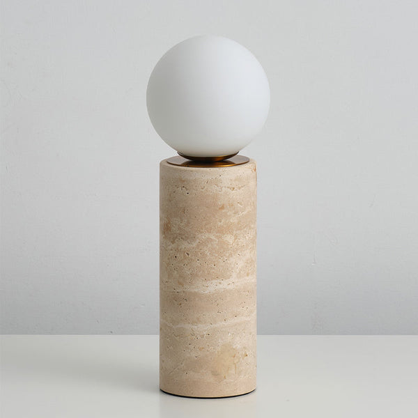 modern beige travertine glass table lamp