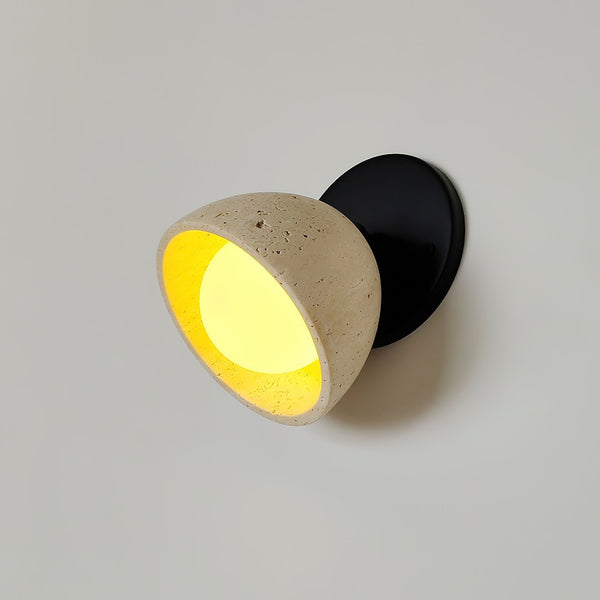 modern beige travertine glass wall sconce 6