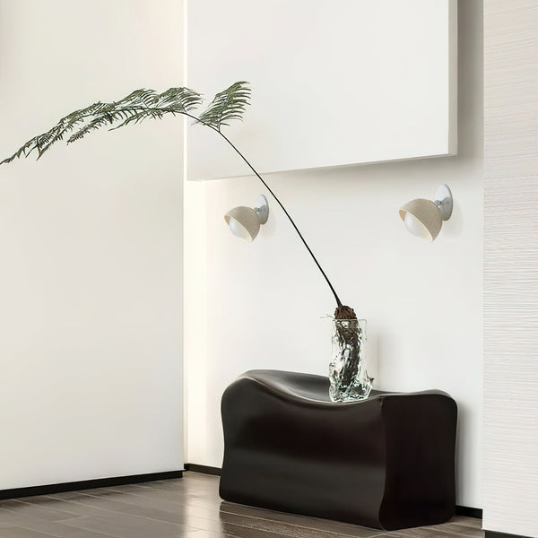 modern beige travertine glass wall sconce 6