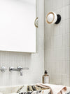 modern beige travertine glass wall sconce 6