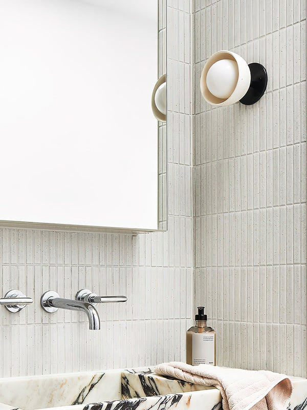 modern beige travertine glass wall sconce 6