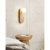 modern beige travertine glass wall sconce