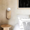 modern beige travertine glass wall sconce