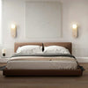 modern beige travertine glass wall sconce