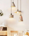 modern beige travertine gold metal pendant lamp