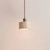 modern beige travertine gold metal pendant lamp