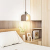 modern beige travertine gold metal pendant lamp
