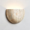 modern beige travertine half moon wall lamp