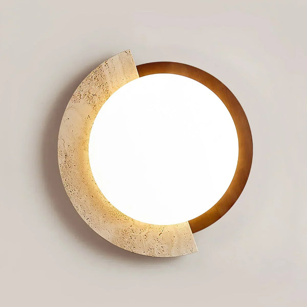 modern beige travertine halo led ceiling light