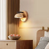 modern beige travertine hemispherical led wall light