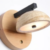 modern beige travertine hemispherical led wall light