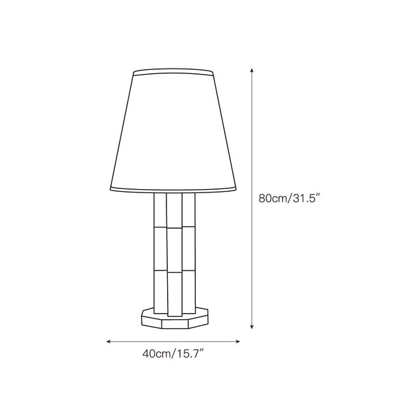 modern beige travertine octagonal table lamp