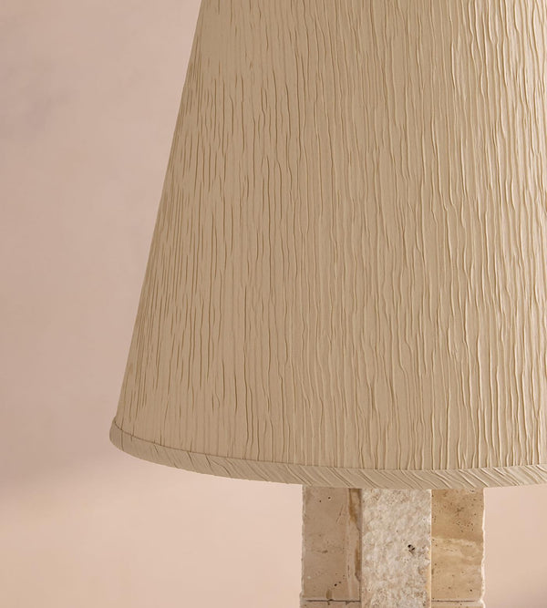 modern beige travertine octagonal table lamp