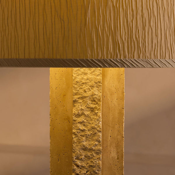 modern beige travertine octagonal table lamp