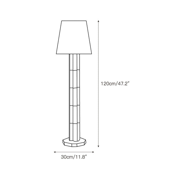 modern beige travertine paper floor lamp