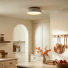 modern beige travertine round flush mount ceiling light