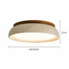 modern beige travertine round flush mount ceiling light