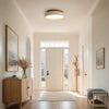 modern beige travertine round flush mount ceiling light