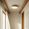 modern beige travertine round flush mount ceiling light