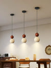 modern beige travertine round pendant lamp