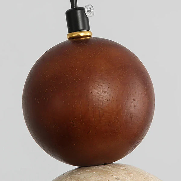 modern beige travertine round pendant lamp