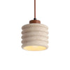 modern beige travertine wood column pendant lamp
